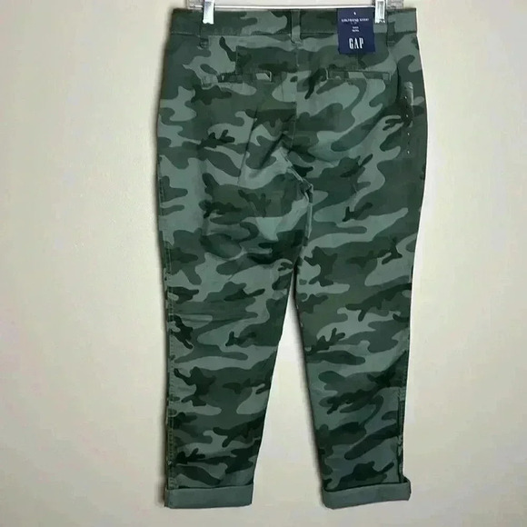 NWT GAP Camo Girlfriend Khaki Stretch Size 6 Mid Rise Green Camouflage Fall - Picture 7 of 12